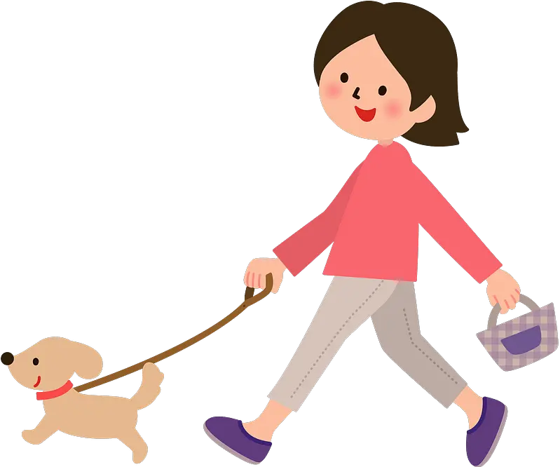 Woman Walking Her Dog Clipart Girl Walking Dog Clipart Png People Walking Dog Png