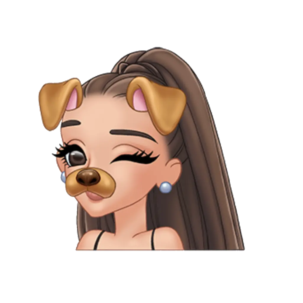 Download Hd Arimoji Snapchatfilter Cute Ariana Grande Cartoon Png Snapchat Dog Filter Transparent