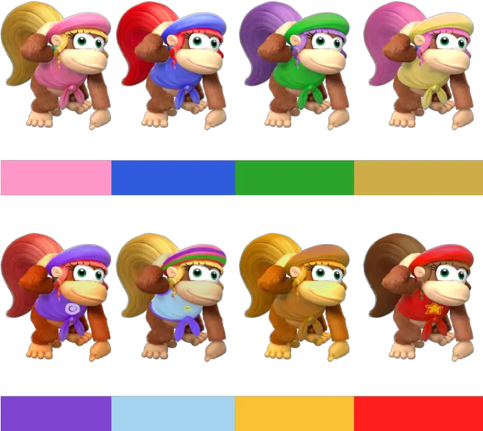 Download Dixie Kong Fantendo Nintendo Fanon Wiki Dixie Dixie Kong Alternate Colors Png Kong Png