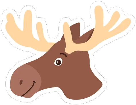 Moose Elk Antler Flat Sticker Caribou Png Moose Transparent