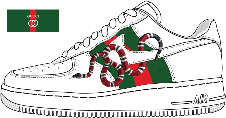 Gucci Shoes Clipart Nike Air Force 1 Template Png Gucci Snake Logo