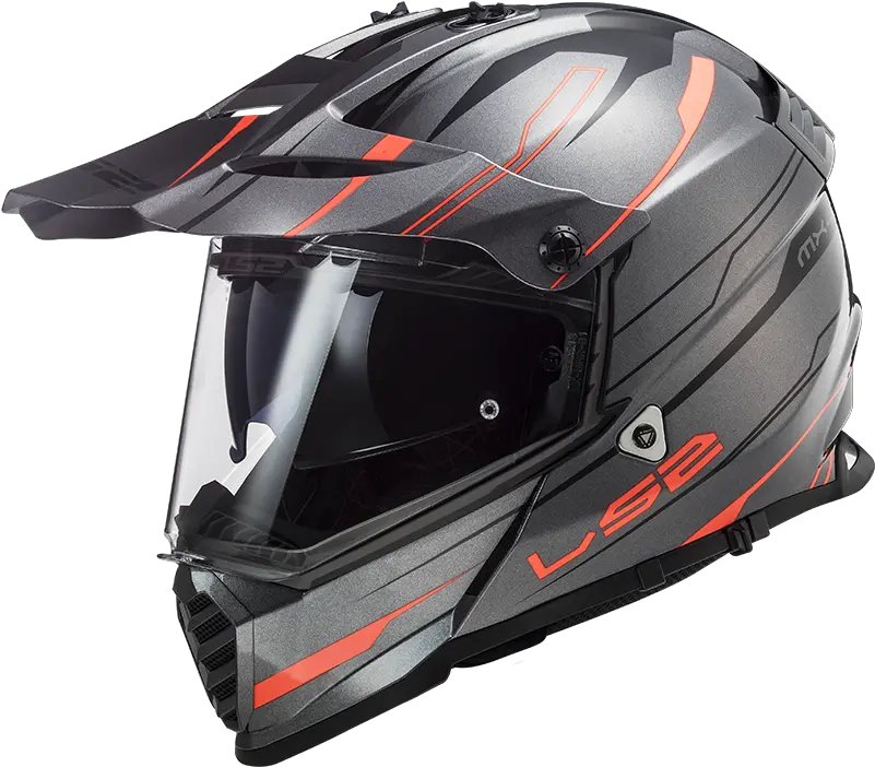 Ls2 Mx436 Pioneer Evo Knight Titanium Orange Xs Ls2 Mx436 Pioneer Evo Grigio Png Knight Helmet Png