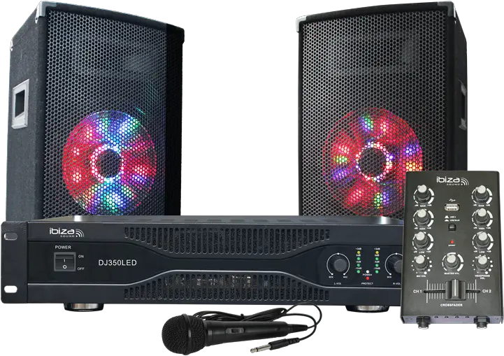 Illuminated Disco Sound Set 2 X 250w Sonorisation Dj Png Dj Png