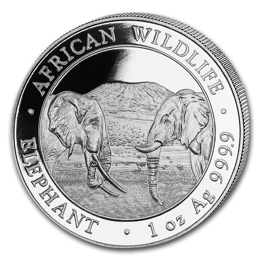 Somalia Elephant Somalia Elephant Silver Coin Png Coin Transparent