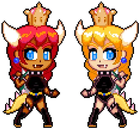 8 Bowsette 8 Bit Png Bowsette Png