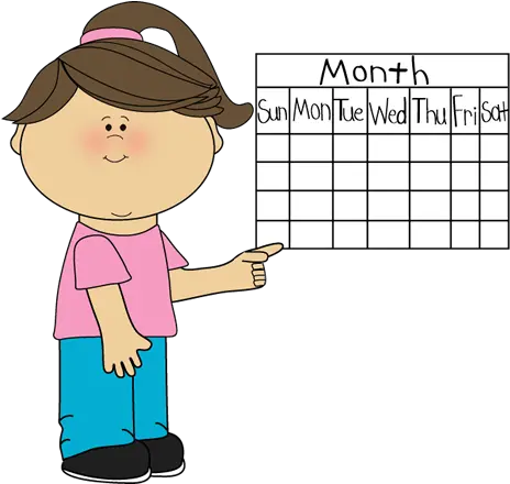 Girl Classroom Calendar Job Classroom Calendar Clipart Png Calendar Clipart Transparent