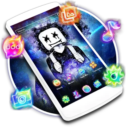 Dj Neon Galaxy Launcher Theme Live Hd Wallpapers Apk Technology Applications Png Neon Icon Torrent