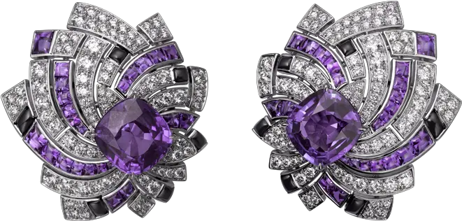 Download Earrings With Purple Diamonds Purple Diamond Png Purple Diamond Png