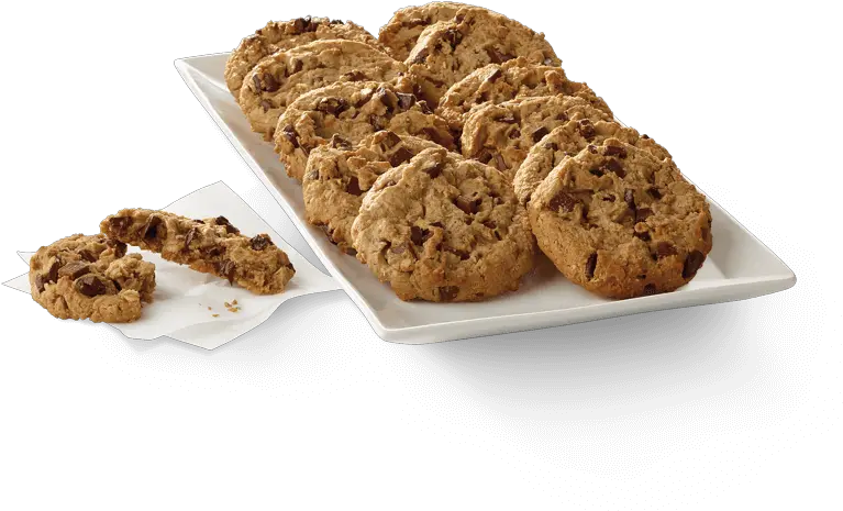 Chocolate Chunk Cookie Tray Chick Fil A Chocolate Chip Cookies Png Plate Of Cookies Png
