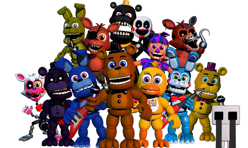 Titlescreen Animatronics By Five Nights At Png Five Nights At Freddys Png