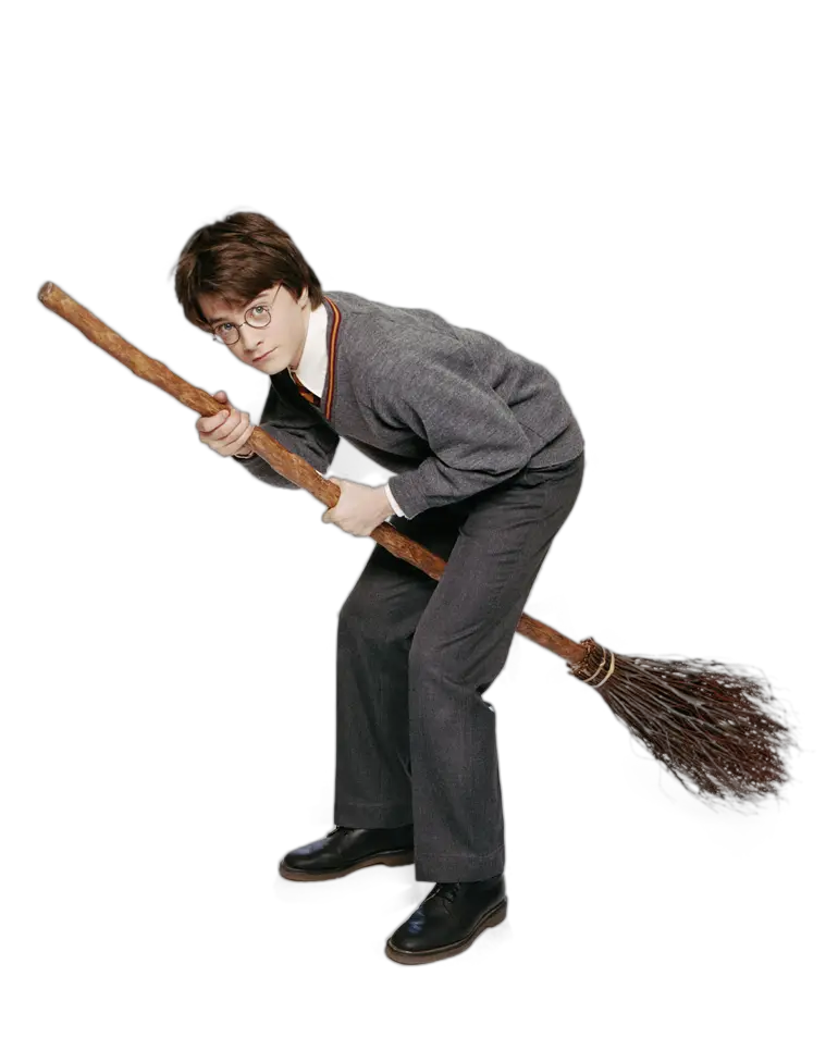 Harry Potter Harry Harry Potter With Broomstick Broom Transparent Background