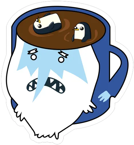 Adventure Time Ice King Tea Cup Sticker Sticker Mania Happy Png Adventure Time Logo Transparent