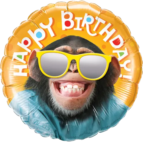 Grinning Monkey Happy Birthday Balloon Happy Birthday Monkey Balloon Png Happy Birthday Balloons Png