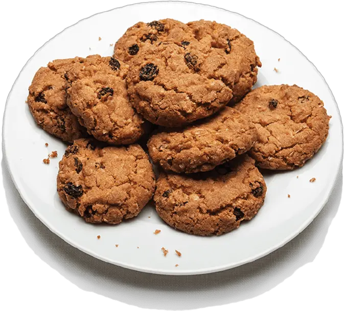 Oatmeal Raisin Cookies Goodman Cookies In Plate Png Oatmeal Png