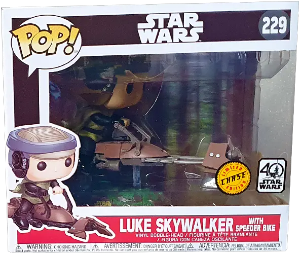 Star Wars Luke Skywalker With Speeder Bike Chase Pop Deluxe Vinyl Figure Scout Trooper Funko Pop Png Luke Skywalker Png