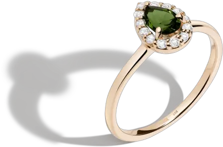 Vintage Pear Cut Ring Green Tourmaline In Gold Solid Png Gucci Icon Rings