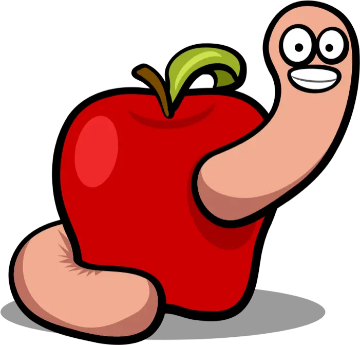 Red Worm Apple Png Worm Png