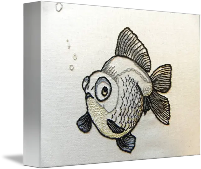 Black Goldfish Embroidery By T Hall Goldfish Png Goldfish Transparent