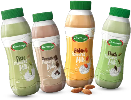 Flavoured Milk Heritage Foods Limited Heritage Badam Milk Bottle Png Chocolate Milk Png