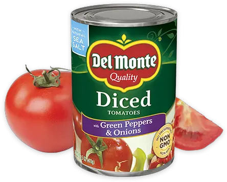 Diced Tomatoes With Green Pepper U0026 Onion Del Monte Foods Inc Can Tomatoes With Peppers Png Green Pepper Png