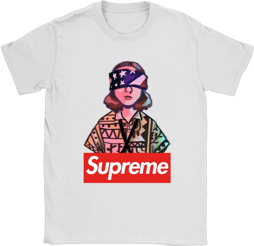 Stranger Things Supreme Eleven Blindfold Shirts Stranger Things Shirts Supreme Png Blindfold Png