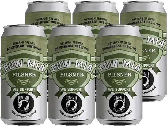 Braveheart Brewing Pow Mia 6pk Cans Pow Mia Flag Png Pow Mia Logo