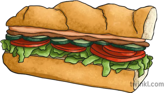 Subway Type Sandwich 1 Illustration Year 4 Starter English Png Subway Sandwich Png