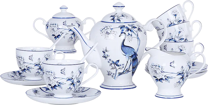 Tea Set Png Blue And White Porcelain Tea Set Png