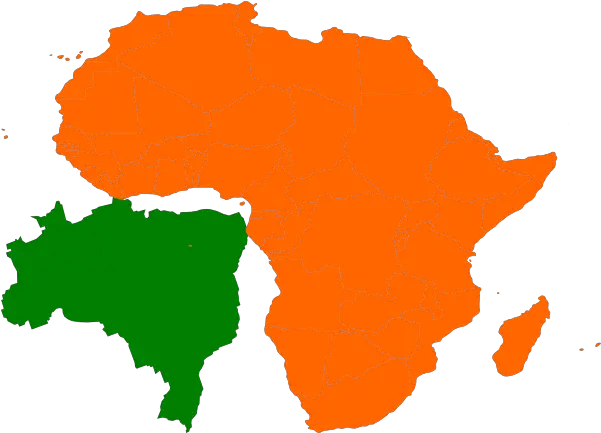 Africa Brazil Map Clip Art Vector Clip Art Brazil Map Vs Africa Map Png Africa Map Png