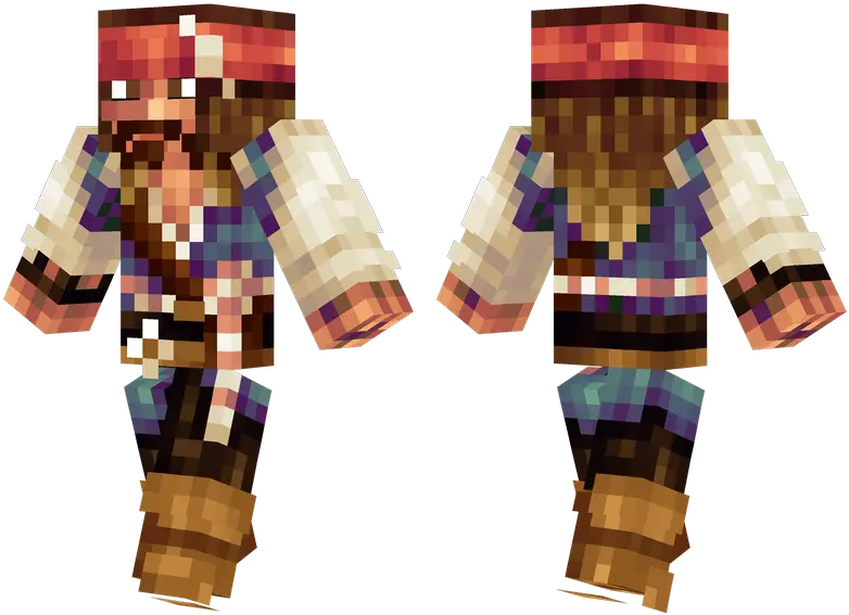 Captain Jack Sparrow Minecraft Pirate Of The Caribbean Mejores Skin Del Minecraft Png Jack Sparrow Png