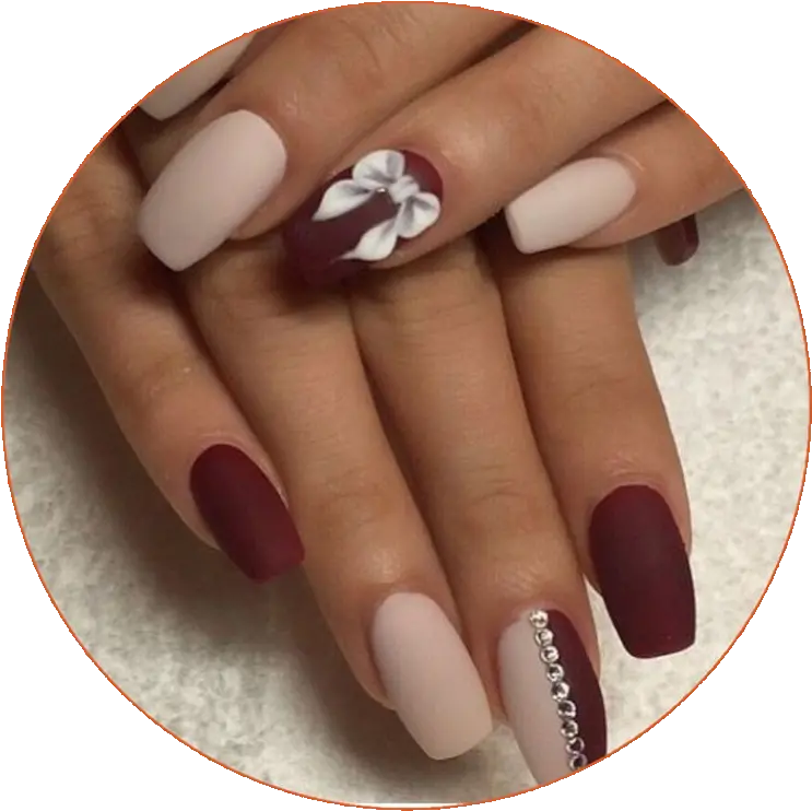 Download Hd Nail Design Matte Tan Nails Transparent Png Matte Burgundy Nails Nails Png