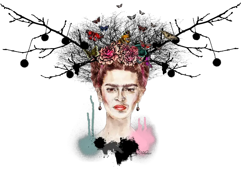 Little Deer Frida Kahlo Frida Kahlo Flowers Butterflies Png Frida Kahlo Png