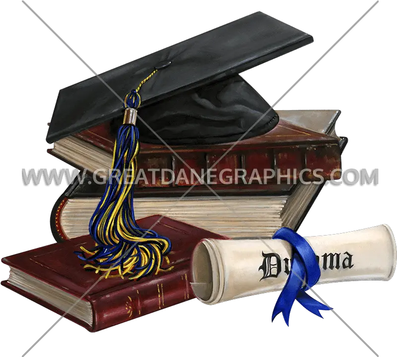 Graduation Cap U0026 Books Production Ready Artwork For T Plywood Png Graduation Cap Transparent Background