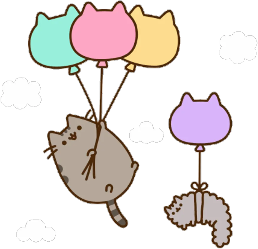 Download Pusheen Cat Aesthetic Kawaii Anime Art Sticker Pusheen Cat And Stormy Png Pusheen Transparent