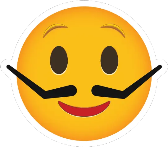 Phone Emoji Sticker Silly Mustache Wide Grin Png Mustache Icon For Facebook