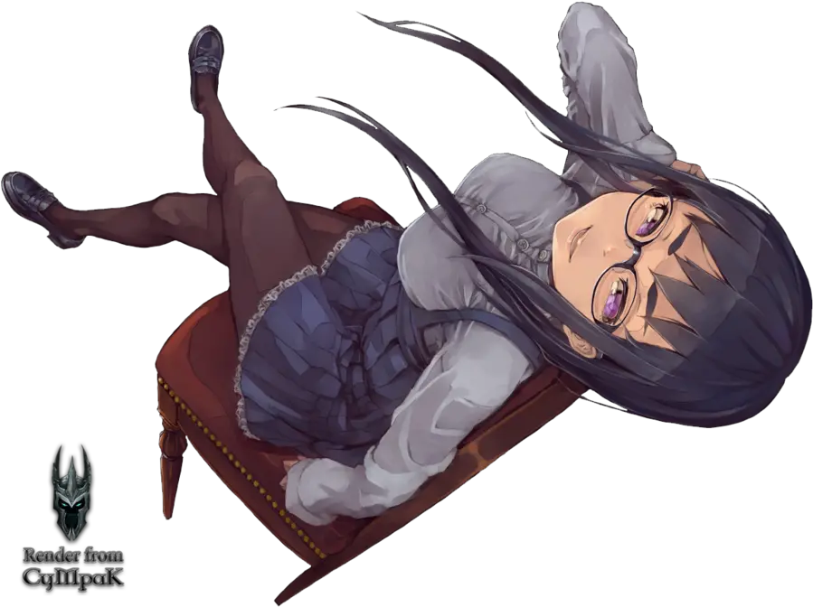 Glasses Render By Mpakyc Dark Skin Anime Girl Png Anime Glasses Png