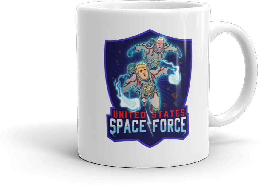 The Official Donald Trump And Mike Pence Space Force Dc Comic Book Style Mug Donald Trump Png Mike Pence Png