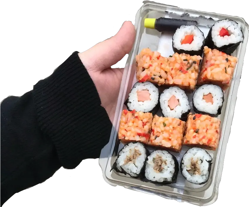 Niche Png Pngs Sushi Lunch Food Fish Hold California Roll Lunch Png