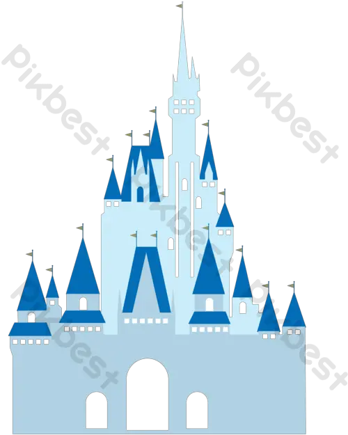 Vector Castle Cartoon Drawing Png Images Ai Free Download Cartoon Blue Castel Castle Icon Vector