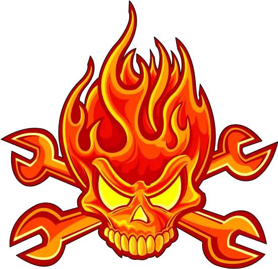 Tete De Mort Feu Orange Png Logos Fire Skull Clipart Cartoon Skull On Fire Skull Logo Png