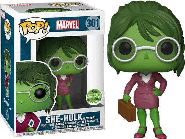 Marvel Lawyer She Hulk Eccc18 Exclusive Pop Vinyl Figure She Hulk Funko Pop Png Hulk Transparent