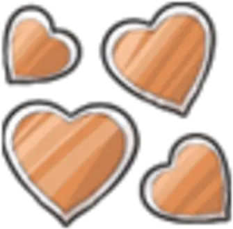 Orange Heart Stickers Girly Png Orange Heart Png