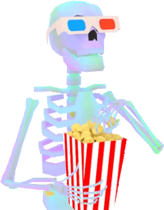Skeleton Popcorn Sticker Skeleton Popcorn Movies Transparent Eating Popcorn Gif Png Skeleton Icon Tumblr