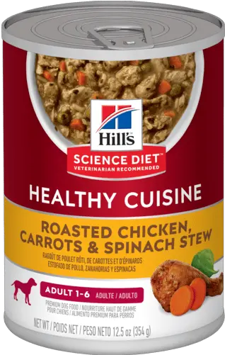 Hillu0027s Science Diet Adult Healthy Cuisine Roasted Chicken Science Diet Healthy Cuisine Dog Food Png Spinach Png