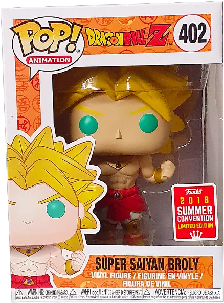 Dragon Ball Z Super Saiyan Broly Sdcc 2018 Exclusive Pop Vinyl Figure Funko Pop Vegeta Gold Png Dragon Ball Super Png