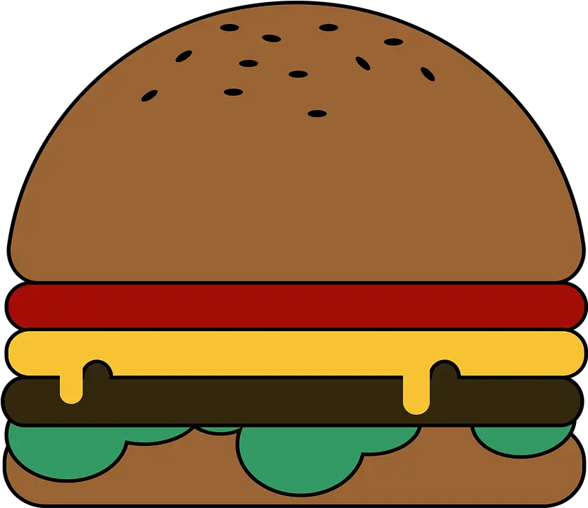 Hamburger Vector Png Cliparts Black Shop Of Library Buy Obrázky Jídla Kreslené Hamburger Hamburger Transparent