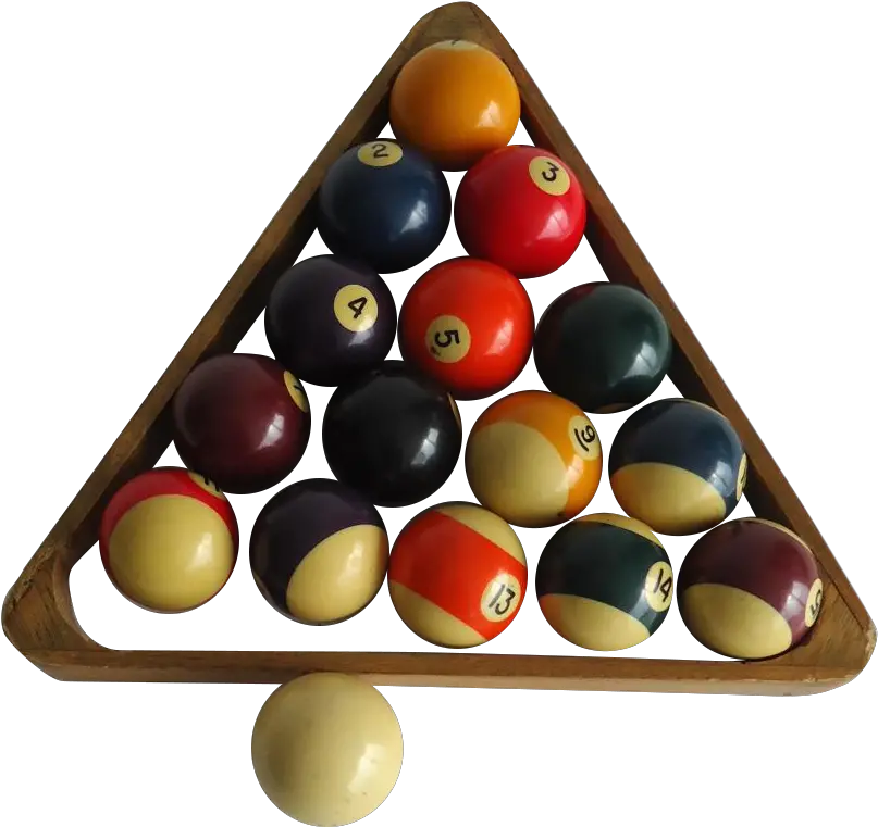 Download Vintage Billiards Pool Balls With Wooden Rack Billiard Ball Png Pool Balls Png