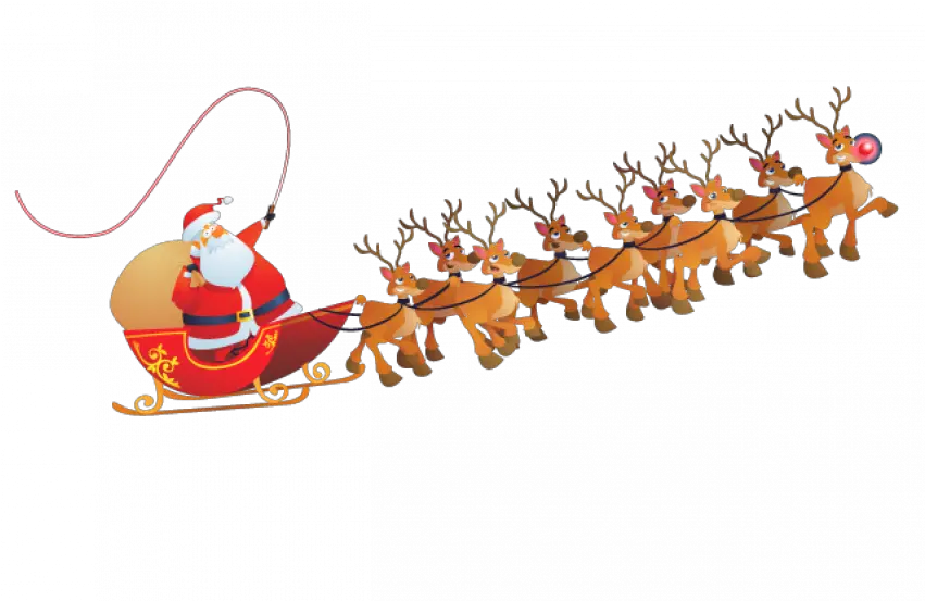 Santa Sleigh Png Santa Claus Reindeer Png Santa And Reindeer Png