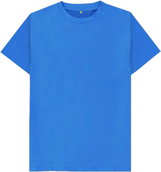 Bright Blue Plain Organic T Png Blank Shirt