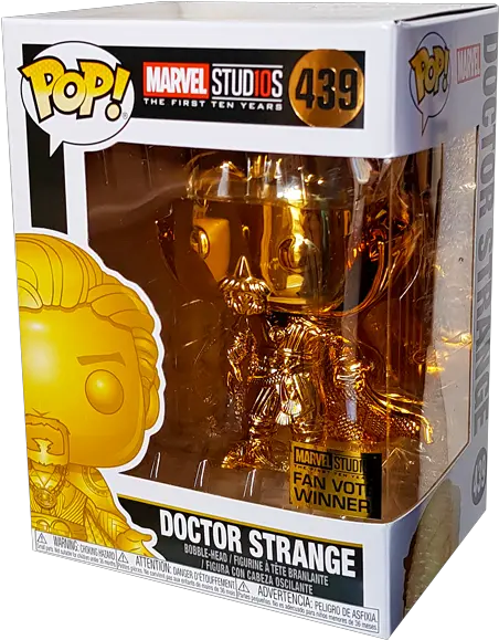 Marvel Studios 10th Anniversary Doctor Strange Gold Chrome Pop Vinyl Figure Lotso Funko Pop Box Png Dr Strange Transparent
